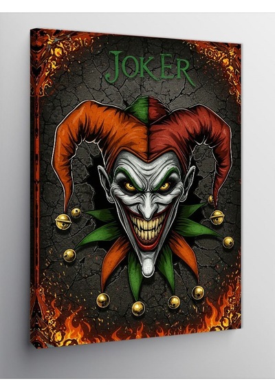 Kanvas Tablo Korkutucu Joker Ve Gülen Yüz 70cmx100cm