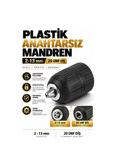 Plastik Mandren 13 Mm Plastik Mandren 1/2-20 Unf 2.0-13mm Mu2520