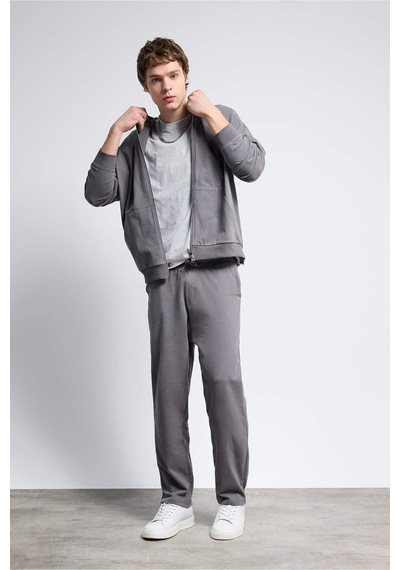 Defacto %100 Pamuk Fermuarlı Sweatshirt F9812ax26spgr206 Gri-gr206