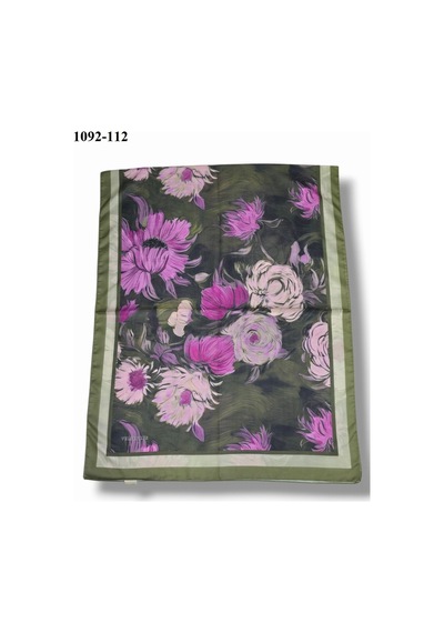 Velscarfs Soft Pamuk Şal Yeşil 1092-112 Çok Renkli