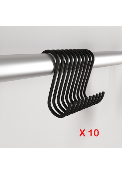 10 Adet Dekoratif Siyah Metal Kanca - Mutfak, Banyo Ve Giyim İçin Parlak Siyah Askı Aparatı