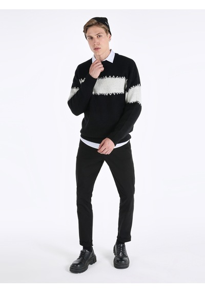 Colin's Colins Regular Fit Triko Siyah Erkek Kazak Siyah