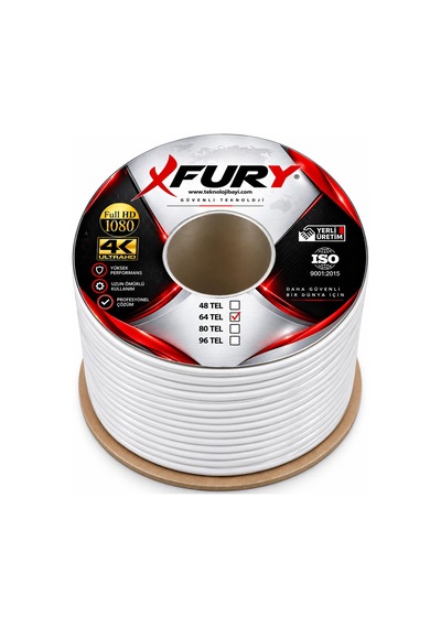 Fury 64 Tel Rg6-u6 Koaksiyel Tv Ve Uydu Anten Kablosu 100 Metre