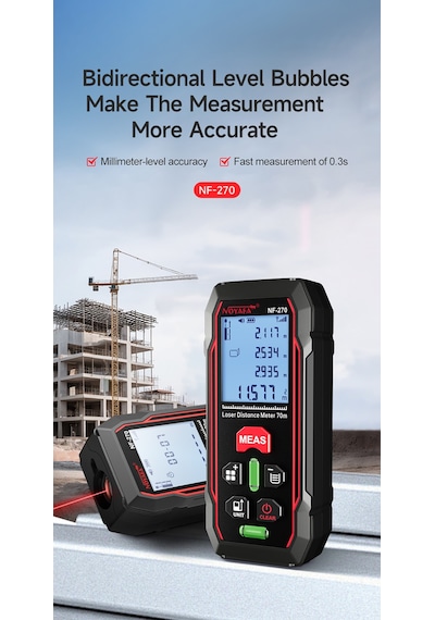 Noyafa Nf270 Lazer Mesafe Ölçer 70m/229ft Dijital Lazer Mesafe Ölçer M Siyah