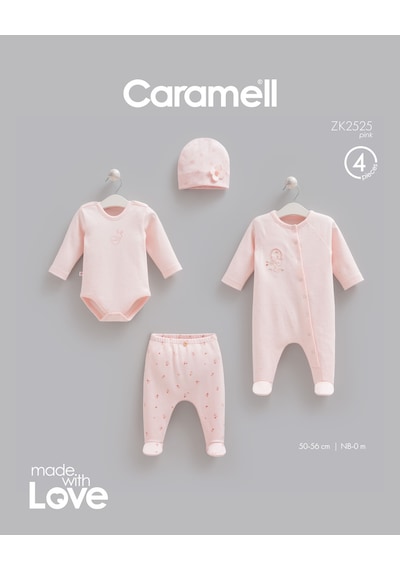 Caramell Love Bunny Tulumlu 4'lü Set Pembe renkli