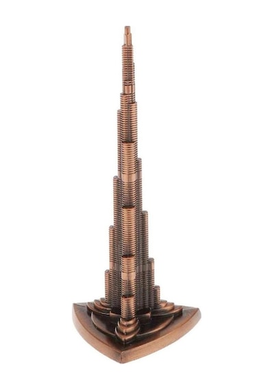 Vintage Metal Burj Khalifa Biblo Bakır 22 Cm Burç Halife