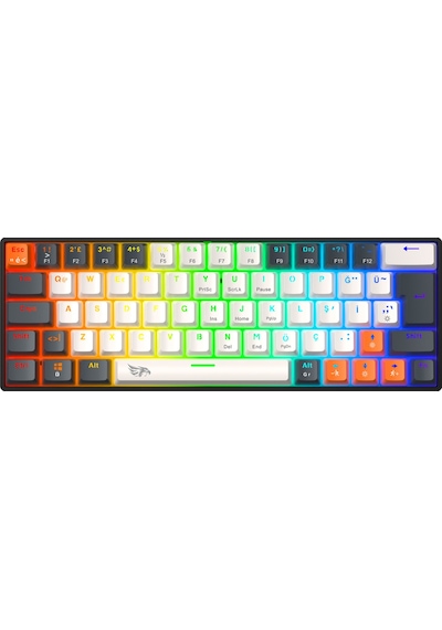 Neopulse Mekanik Klavye Gaming Klavye Red Switch Rainbow 63 Tuşlu Gasket Klavye Mini 12mod Beyaz