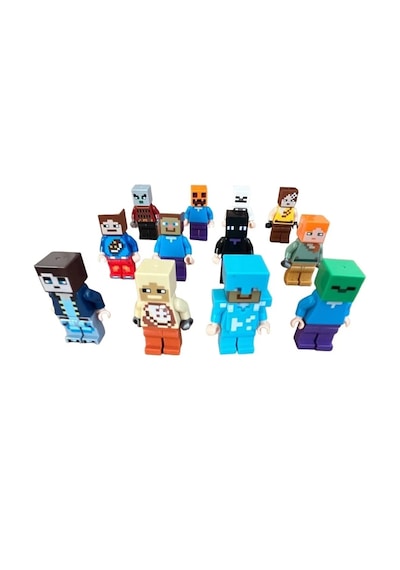 Minecraft Karakterler 12 Figürlü Tam 24 Parça Figür Boyutları 4 C