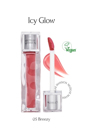 Muzıgae Mansıon Uzun Süre Parlak Görünüm Sunan Lip Gloss Icy Glow 05 Breezy
