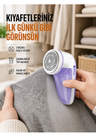 Taşınabilir Tiftik Temizleme Makinesi Ergonomik Tasarım - Lisinya Mor