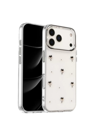 Newface Apple İphone 17 Pro Max Fiyonk Desenli Kapak - Desen 1 Şeffaf