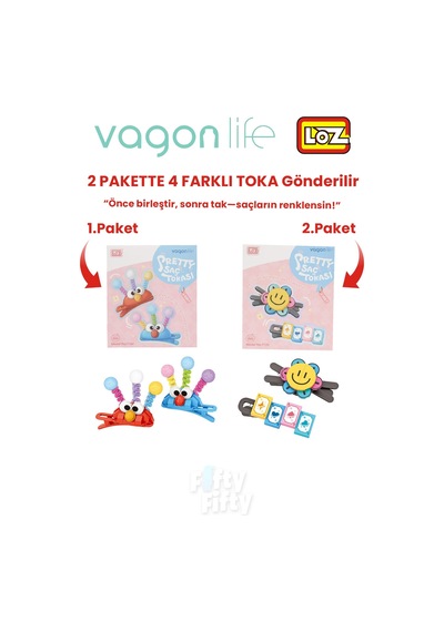 4'lü Saç Toka Seti Önce Birleştir,sonra Tak 2 Paket 4 Adet Gönderilir Yapı Toka Seti Ff 7104-7135