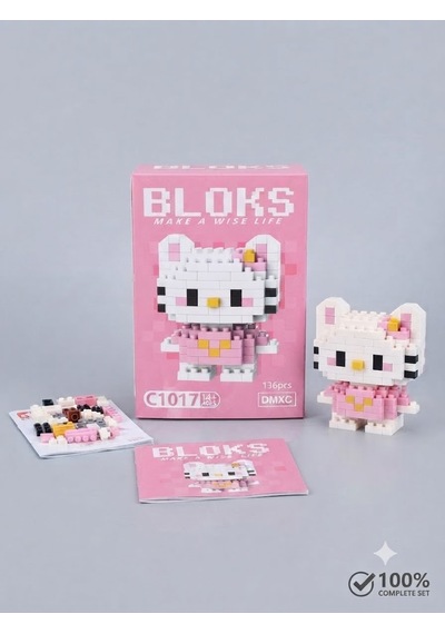 Pembe 3d Kalem + 136 Parça Bloks Seti Yaratıcılığını İki Katına Çıkar Hello Kitty