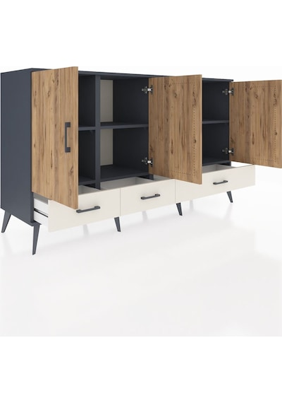 Kronos Konsol 6 Raflı 3 Çekmeceli 4 Kapaklı 176x59x99 Antrasit-ça Antrasit-çam/aytaşı Kronos Konsol 6 Raflı 3 Çekmeceli 4 Kapaklı 176x59x99 Antrasit-ça Antrasit-çam/aytaşı