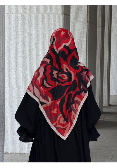Qalortex Scarf Pamuklu Soft Mihrâ Desen Eşarp-rose