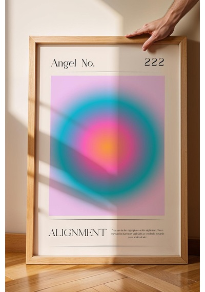 Angel No 222 Alignment Çerçeveli Tablo Melek Sayıları Hizalamak Aura Enerji Renkleri