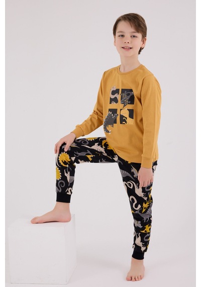 Rolypoly Erkek Çocuk Sarı Pijama Takımı 5274-48638 Sarı