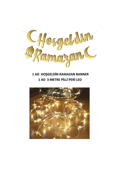 Hoşgeldin Ramazan Kaligrafik Banner Ve 3 Mt Şerit Led Tüm Yaşlar
