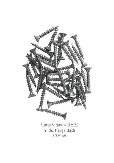 Adilon Sunta Vidası, 4,0 X 25 Mm, 50 Adet, Yhb Vida 4 x 25
