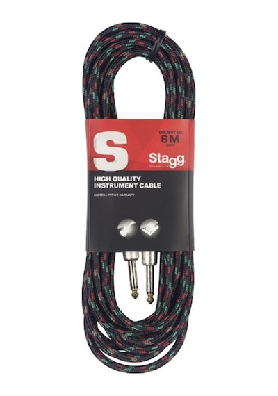 Stagg Enstürman Kablosu Kumaş Sargı 6m Sgc6vt Bk