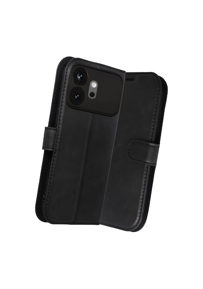 Huawei Honor 600 Kılıf Deri Deluxe Cüzdanlı Kapaklı Case Siyah