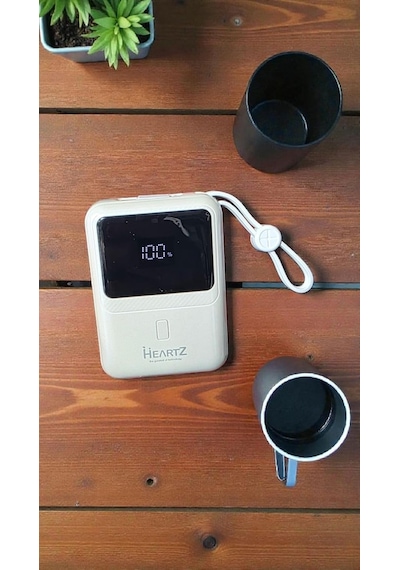 H21 Mini Boy 10000 Mah Power Bank Pd 20w Ve Usb 22.5w Fast Hızlı Şarj Dahili Type C Ve Lightning Kablolu Dünya Standartlarına Uygun Polymer Batarya Birebir Amper Lcd Göstergeli Powerbank