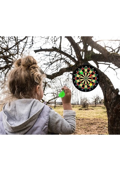 Dart Tahtası Seti 15 İnç Büyük Orta Boy Çift Taraflı Dart Tahtası