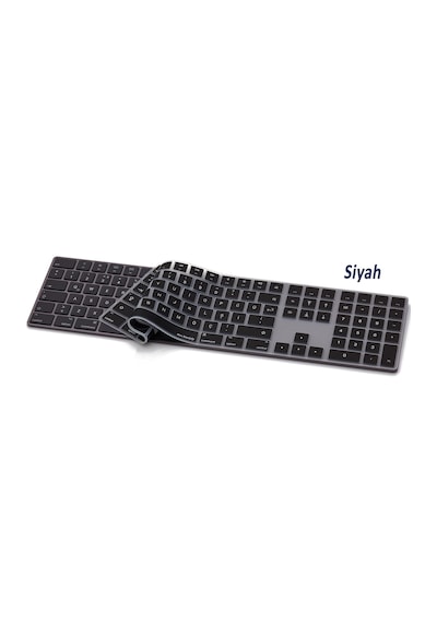 Apple Uyumlu MacBook Magic Keyboard-2 A1843 With Numeric Klavye Koruyucu Us To Türkçe İle Siyah
