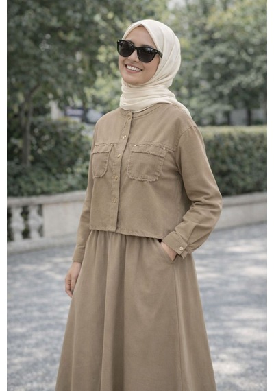 Esra Butik78 Gabardin Kumaş Gizli Cepli İkili Takım Uzun Etekli Tesettür Şık Rahat Kombin Kahverengi Esra Butik78 Gabardin Kumaş Gizli Cepli İkili Takım Uzun Etekli Tesettür Şık Rahat Kombin Kahverengi