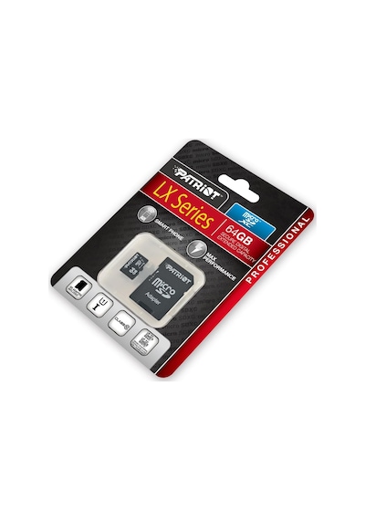Patriot Lx Series High Speed Micro Sdxc Class 10 Uhs-ı En Fazla 70 Mb/s Aktarma Hızları - Parent Asın 64 Gb Siyah Psf64gmcsdxc10