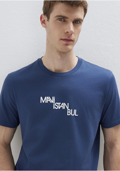 Mavi - İstanbul Baskılı Mavi Tişört 0612274-70718