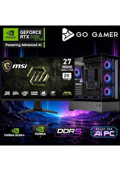 Go Gamer E862DF ULTRA 9 285K 128 GB 2 TB SSD RTX5090 32 GB Free Dos Oem Paket Masaüstü Oyuncu Bilgisayarı