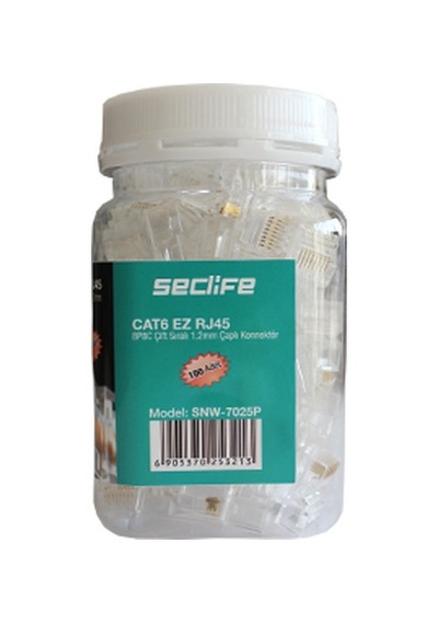 Seclife Snw-7025p Cat6 8p8c Çift Sıralı 100 Ad. Rj45 Konnektör