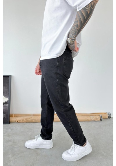 Koyu Füme Basic Boyfriend Pantolon
