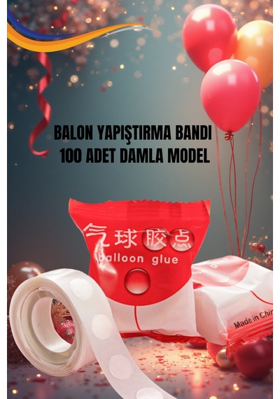 Balon Yapıştırma Bandı 100 Adet Balon Yapışkanı Parti Malzemeleri Doğum Günü Diğer