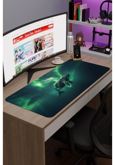 Orka Kaymaz Dikişli Kauçuk Oyuncu Mousepad V1 - 90x40 Xxl Gaming Mouse Pad Fare Altlığı