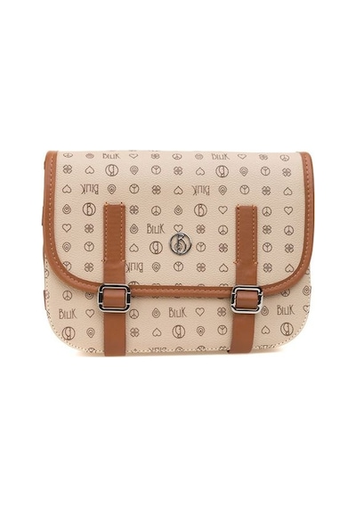 Bilik Deri Monogram Açık Vizon/taba Kadın Çapraz Askılı Çanta İv 001