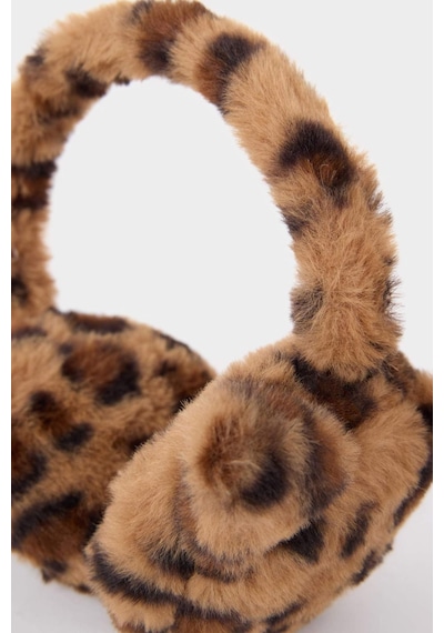 Defacto Kız Çocuk Leopar Desenli Pelüş Kulaklık F4355a825wnbn450 Kahve