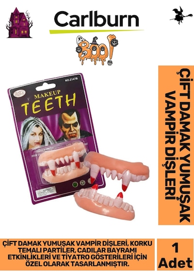 Özel Üretim Korku Temalı Partiler Halloween Yumuşak Esnek Tiyatro Çift Damak Yumuşak Vampir Dişleri