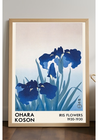 Ohara Koson Doğal Ahşap Çerçeveli Poster, Dekoratif Sanatsal Duvar Tablosu