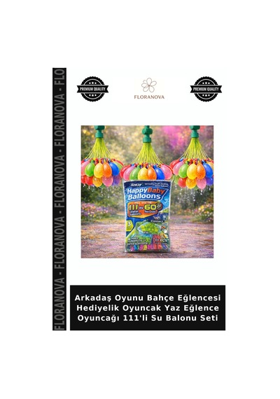 Arkadaş Oyunu Bahçe Eğlencesi Hediyelik Oyuncak Yaz Eğlence Oyuncağı 111'li Su Balonu Seti