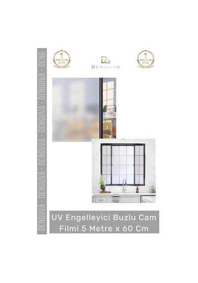 Camfilmi Buzlu Uv Engelleyici Güneş Korumalı Gizlilik Sağlayan Dekoratif Cam Filmi 5 Metre X 60 Cm
