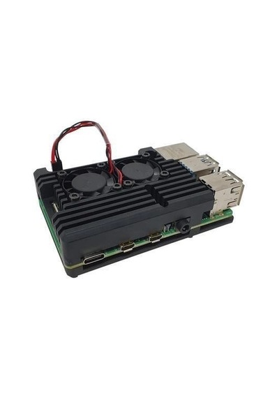 Raspberry Pi 4 Çift Fanlı Alüminyum Kasa Soğutucu