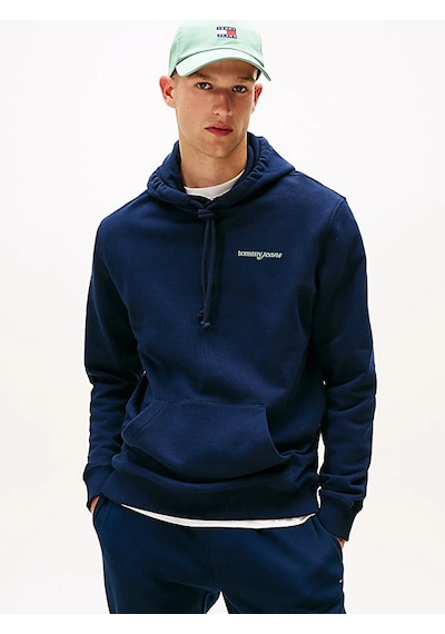 Tommy Hilfiger Tjm Reg Blur Scrpt Bck Hood Ext Erkek Mavi Kazak - Dm0dm22112