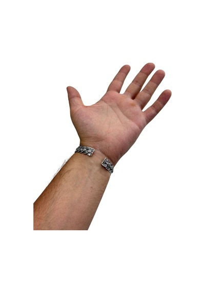 Oya Silver Kalın Örgü Gümüş Bilezik Oya-kly-001