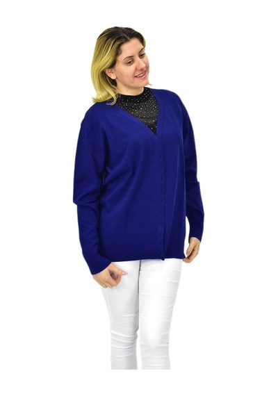 Kadın Triko Spor Hırka Bgl-st04087 Lacivert