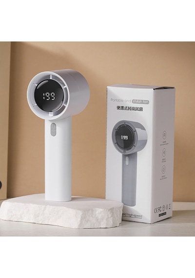 Maks Technology Mkst Dd5024 Dijital Led Göstergeli Portatif Soğutucu El Fanı - Beyaz