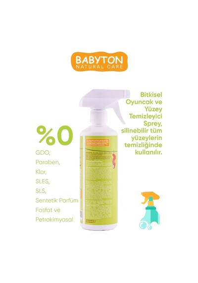 Babyton Oyuncak ve Mama Sandalyesi Temizleyici Sprey 500 ML