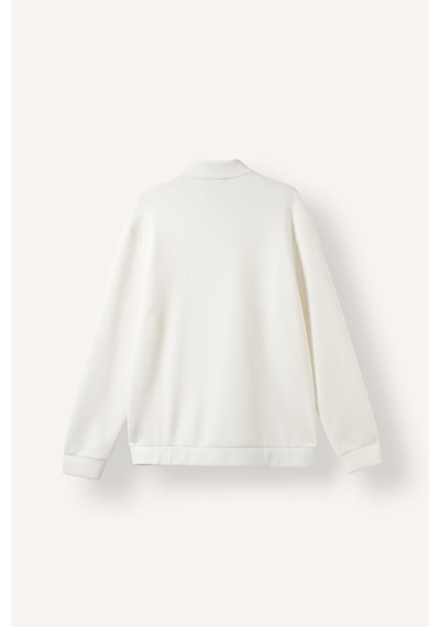 Defacto Regular Fıt Dik Yaka Yarım Fermuarlı Sweatshirt F2821ax26auwt34 Beyaz-wt34