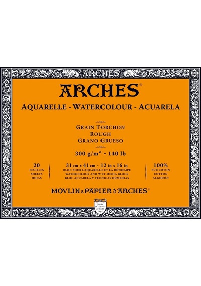 Arches Suluboya Blok - 31X41Cm - 300Gr. - 20 Yaprak - Kalın Doku